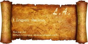 Linges Amina névjegykártya